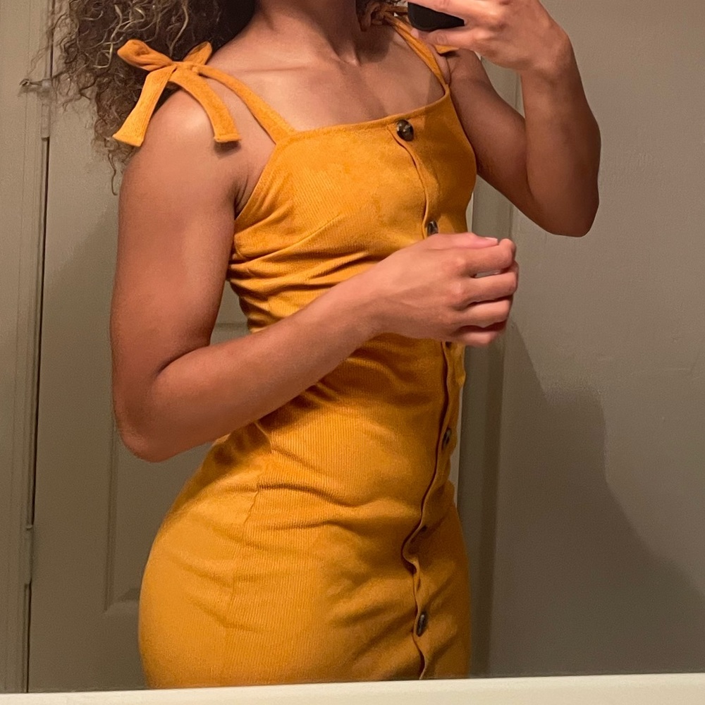 Gold Corduroy Dress - Picture 10 of 10